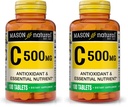 MASON NATURAL Vitamin C 500 mg - podporuje zdravý imunitní systém, antioxidant a esenciální výživu, 100 tablet (balení po 2 tabletách)