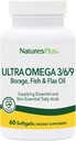 Natures Plus Ultra Omega 3 6 9-1200 mg, 60 Softgels - Borage Oil, Fish Oil, Flax Oil Supplement, Gluten- Free - 60 Služeb