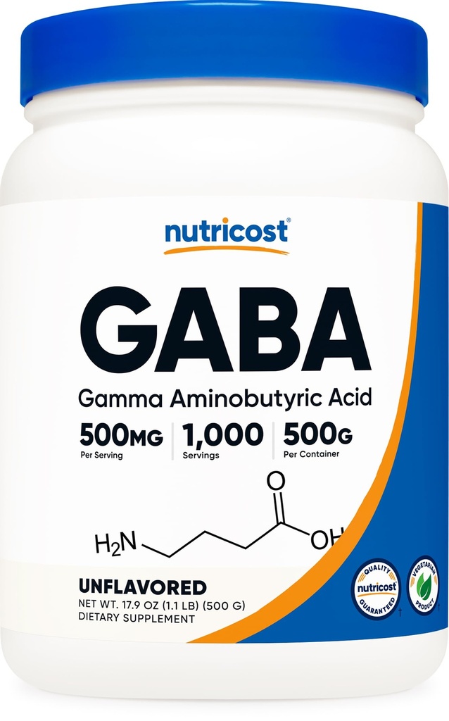 Nutricost čistý GABA 500G prášek (kyselina gama aminobutyrová) (500 gramů / 1,1 kg)