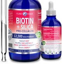 Vegan Liquid BIOTIN s Silica Pro- Collagen 12,500mcg. Podporuje zdravé vlasy, zářící kůže, silné nehty. Posílit energii. Pro muže a ženy-Koncentrované Formule. Přírodní třešňová příchuť.