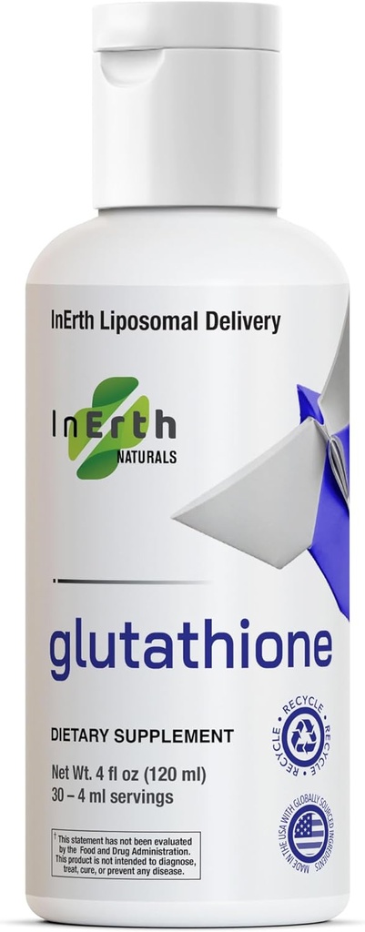 Lipozomální Glutathione dodatek - čistý Glutathione 500mg tekutý, vysoce absorpční, oxidativní snížení stresu, imunitní podpora a buněčné zdraví (4 Fl Oz, bez příchutí)
