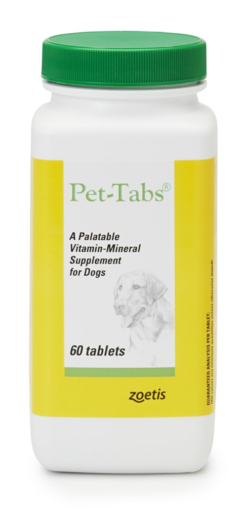 Pet- Tabs Multivitamin a minerální doplněk pro psy, žvýkací tablety, 60 Počet láhev