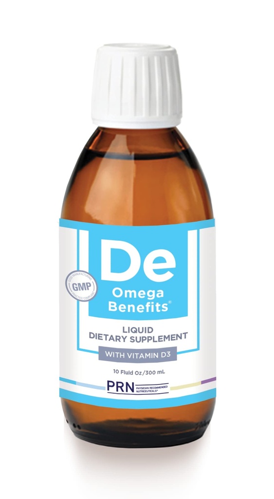 PRN DE Omega Výhody Tekutý dodatek - 10 oz, 60- denní dodávka - Re- Esterifikovaný Omega 3 Triglyceridový formulář s 1680mg EPA, 560mg DHA & Vitamin D pro podporu suchého oka