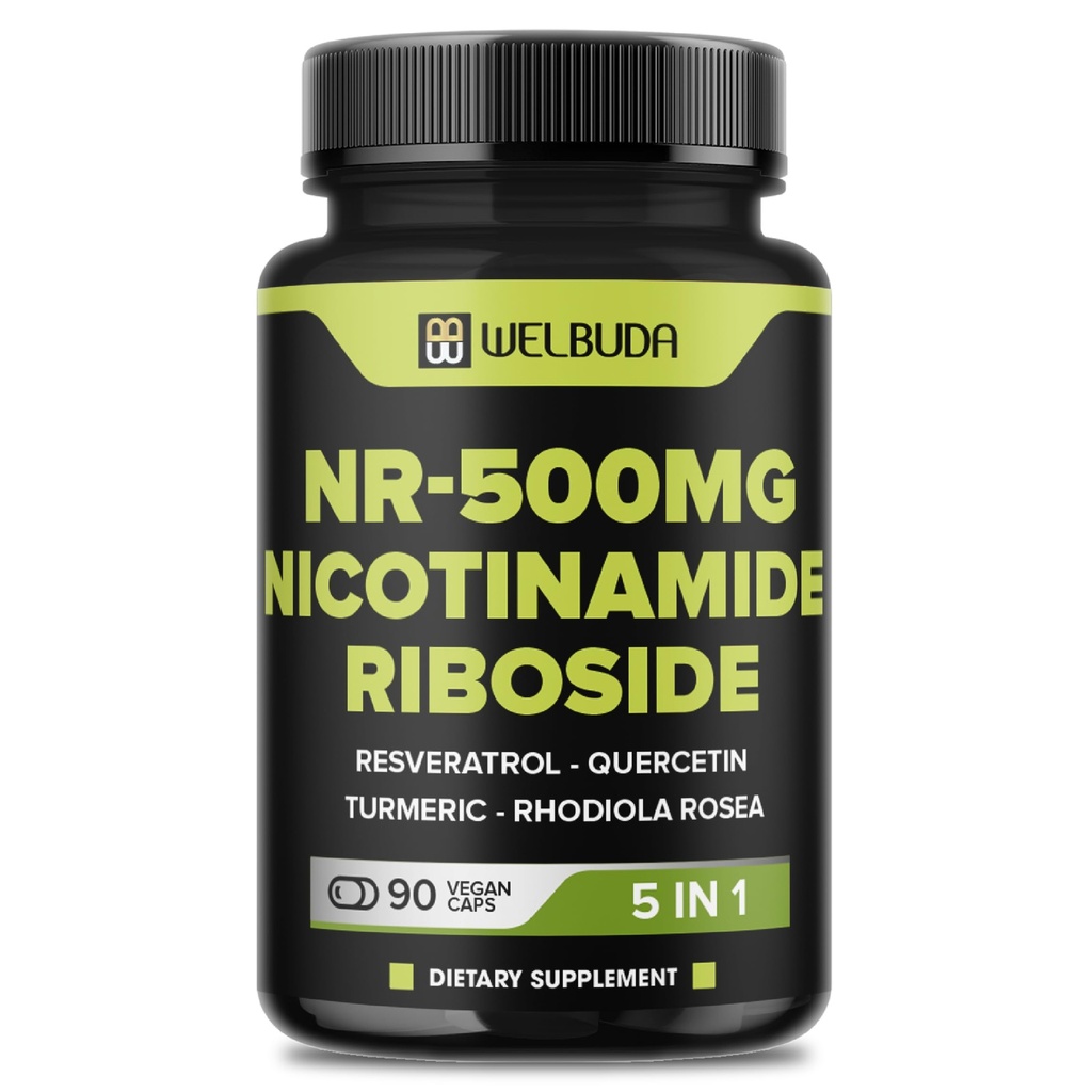 5in1 + Nicotinamid Riboside Supplement with Resveratrol, Quercetin, Turmeric, Rhodiola Rosea - 90 Počet na 90 dní