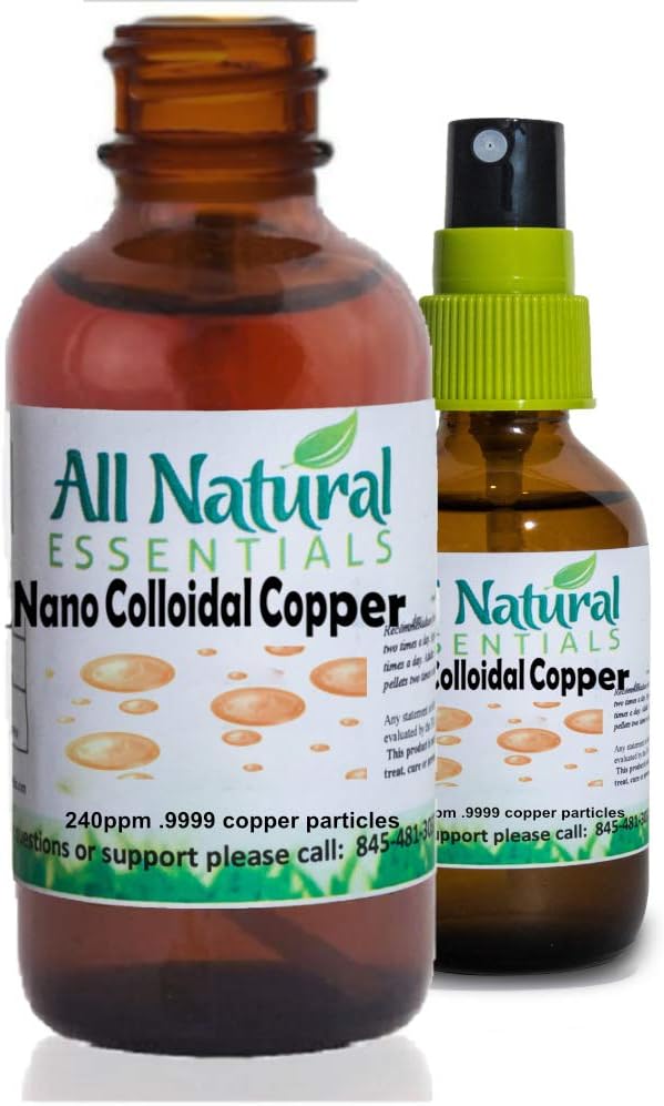 Nano koloidní minerály dodatek tekuté koloidní měď Mineral 2oz 240ppm láhev Kosher Certified všechny přírodní pro dospělé, muže, ženy, děti (Spray)
