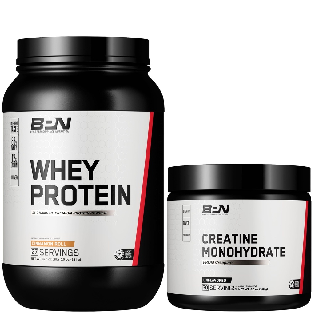 BARE VÝKONNOST VÝPOČET BPN syrovátka Skořice Roll Protein + Creatine Bundle