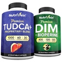 Nutriveral Premium TUDCA a DIM Supplement Bundle: High- Absorpční TUDCA dodatek a DIM pro Detox, Balance, a Well- Being