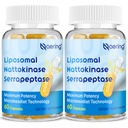 Lipozomální Nattokináza 12 000 FU Serrapeptáza 360 000 SPU doplněk enzymu - obohacený o synergické enzymy a nutriční směs a inulin pro cirkulační, Gut, Digestion 60 Kapsle (2 Lahvička)