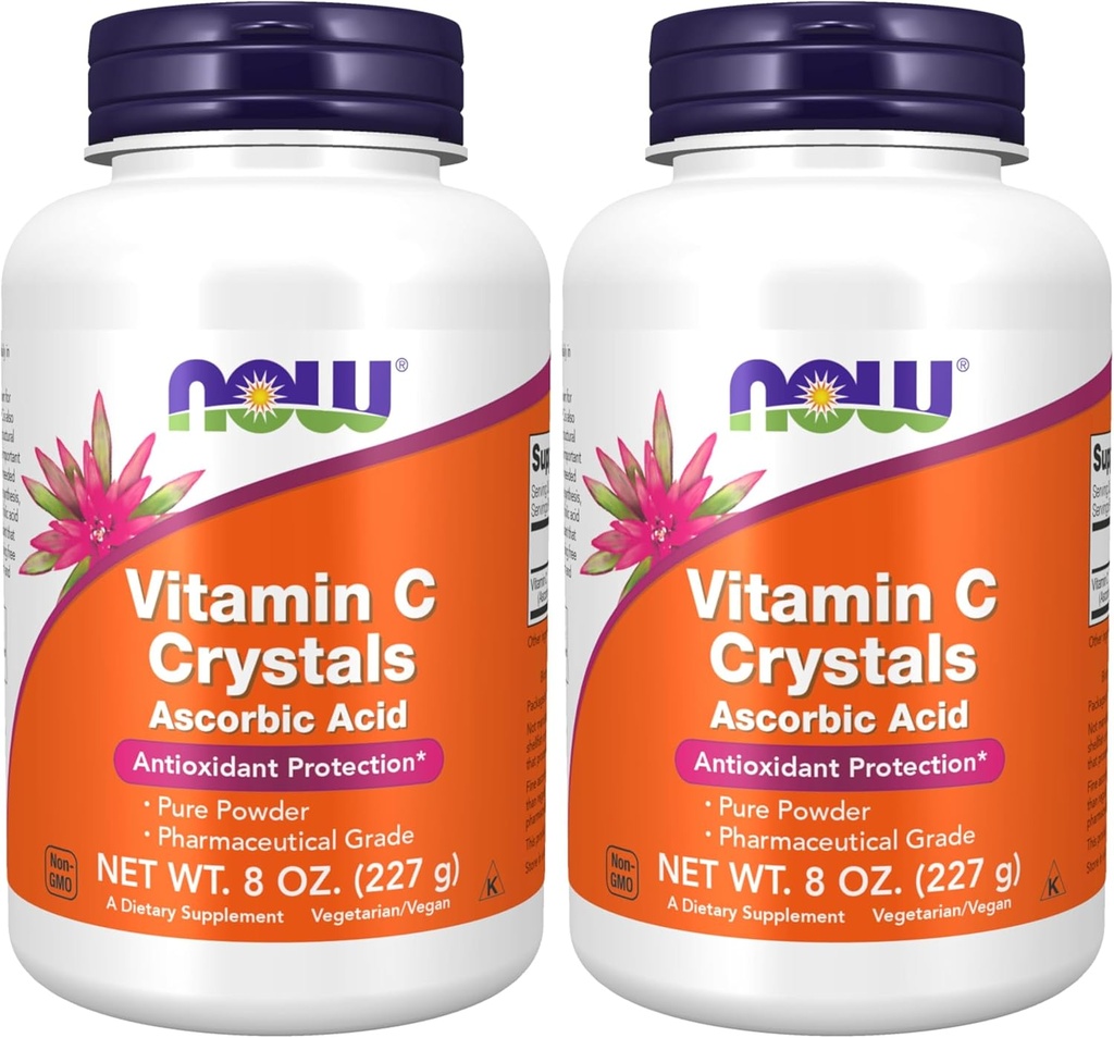 Nyní doplňky, Vitamin C Krystaly (Ascorbic Acid) Prášek, Antioxidant Protection *, 8-Ounce (Balení po 2)