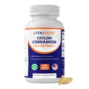 Vitamatic Ceylon Skořice 10000 mg Ekvivalentní per Serving (od 20: 1 Extract 500 mg) s Berberine & Chromium - 240 Zeleninové kapsle - Non- GMO & gluten zdarma