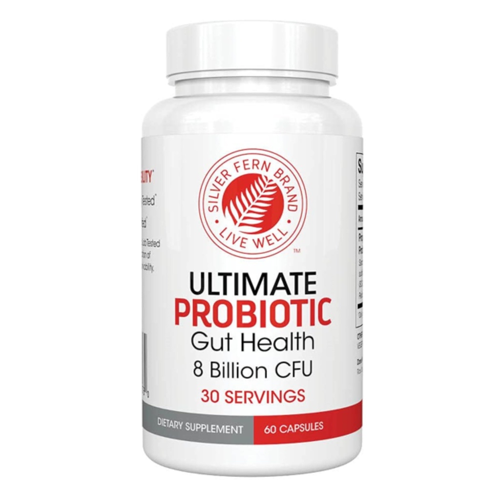 Silver Fern Brand Ultimate Probiotic - Probiotika pro ženy a muže - 8 miliard CFU Spore-Forming Gut Health Supplemente - DNA ověřené, Vegan, Shelf-Stabilní, vysoká přežití - 60 Kapsle