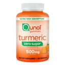 Qunol Nula Cukr Kurkumin, Gummy s 500mg kurkumin, Společná podpora dodatek, Ultra vysoká absorpce Tumerický kurkumin, Vegetarián, gluten zdarma, 120 Počet