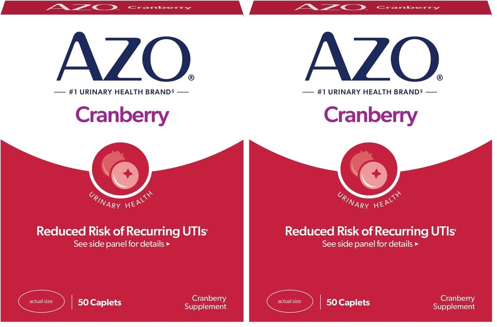 AZO Cranberry Močové Trakt Zdraví Dodatek, 1 Podání: 1 Sklenice brusinkové šťávy, Cukr zdarma Cranberry pilulky, 50 Počet (Balení po 2)