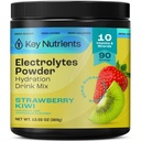 KEY NUTRIENTY Multivitamin Electrolytes Powder No Sugar - Juicy Strawberry Kiwi Electrolyte Powder - Endurance & Energy Supplement - Hydration Powder - No Calories - 90 Servings - Made in USA