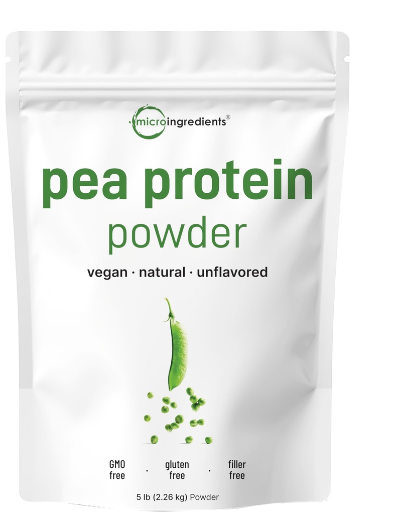 Mikro ingredience North American Grown, Pea Protein Powder, 5 Pounds CLAS124; Plant based, Neochucený CLAS124; Kompletní Vegan Protein Source - 27g Serving CLAS124; Bohaté BCAA & EAA CLAS124; Non- GMO, Keto Friendly