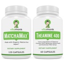 VitaMonk MatchaMax Matcha Kapsle & L- Theanine 400mg - Zvýšení energie a zvýšení zaměření