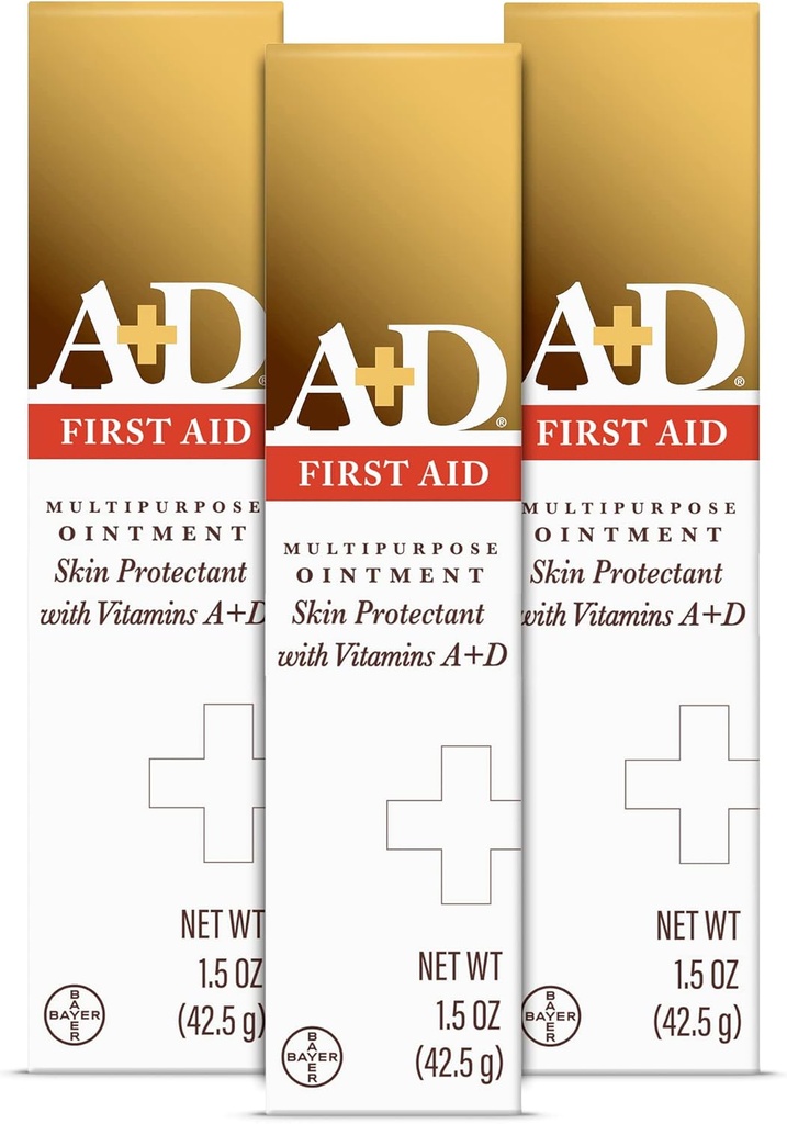 A + D Mast první pomoci, víceúčelový hydratační krém na suchou pleť a chránič kůže, 1.5 Oz (balení po 3)