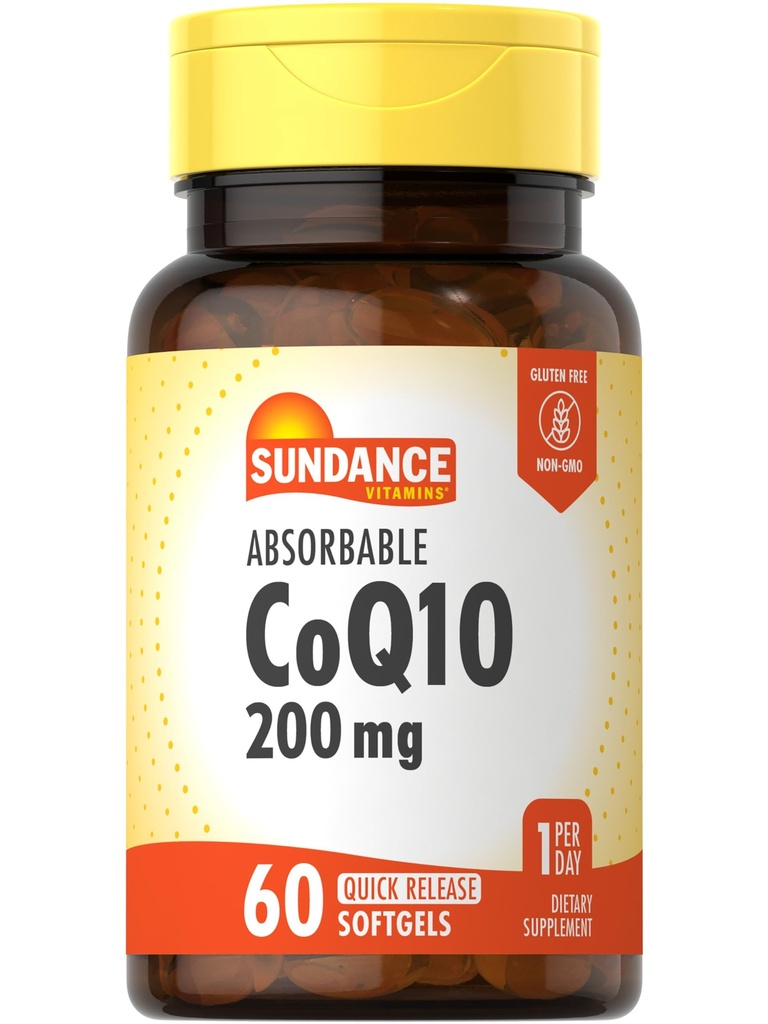 Sundance CoQ10 200mg Softgels current 124; 60 count current 124; s Black Pepper extract current 124; Non- GMO & gluten zdarma dodatek