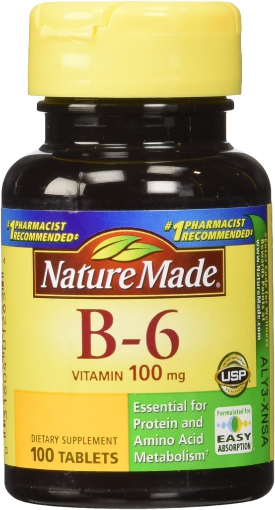 Nature Made Vitamin B-6 100 Mg, Tablety, 100- Počet (Balení po 2)