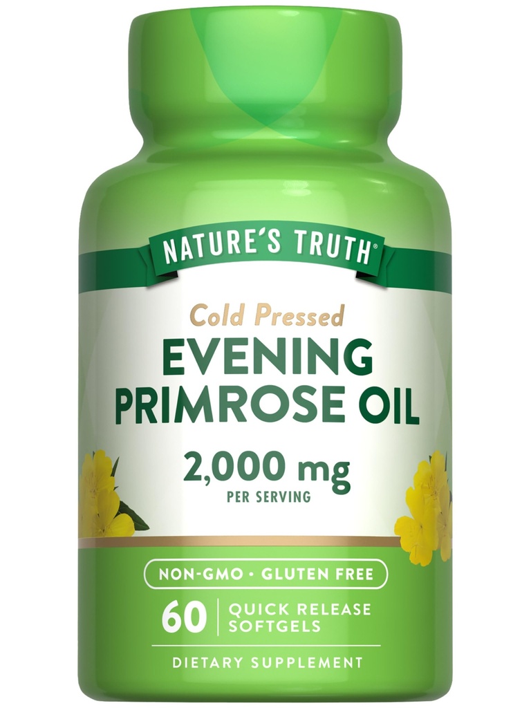 Nature 's Truth Evening Primrose Oil Softgels 124; Cold Pressed CLANE124; Non-GMO & gluten Free Supplement