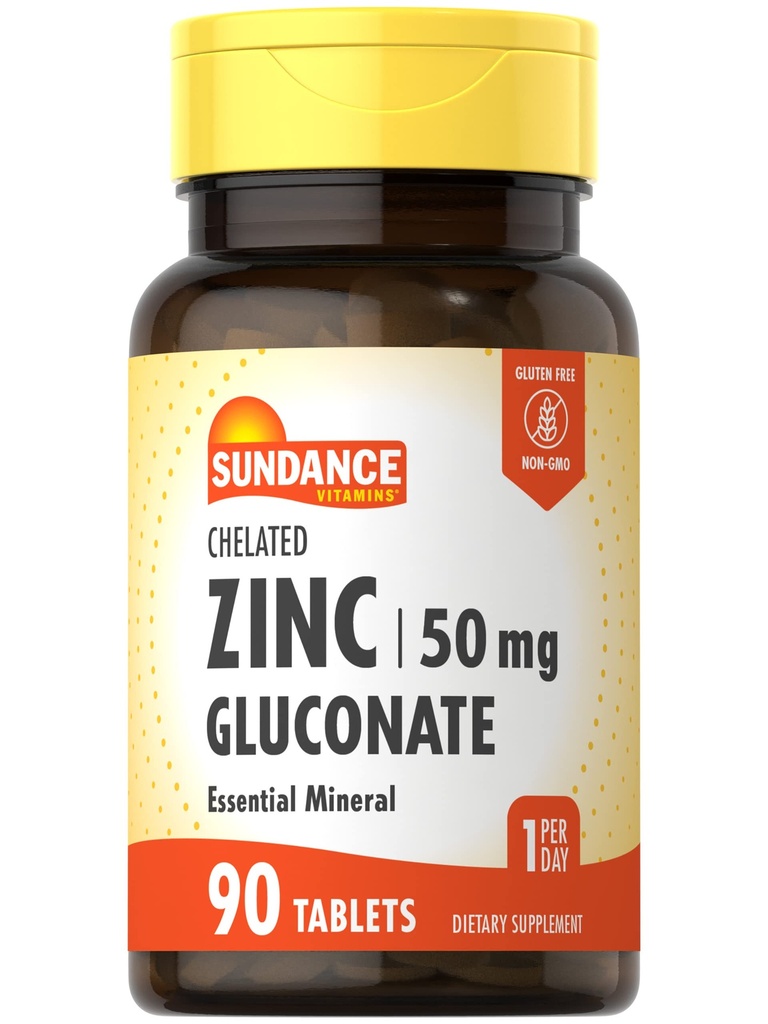 Sundance Zinek dodatek 50mg PHARMAN 124; 90 Tablet PHARMAN 124; Chelated Essential Mineral GARMAN 124; Vegetarian, Non- GMO, a gluten zdarma