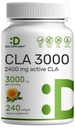 Ultra síla CLA 3000mg CLA 124; 240 Softgels, aktivní konjugovaná kyselina linolová z oleje ze světlice safflerové
