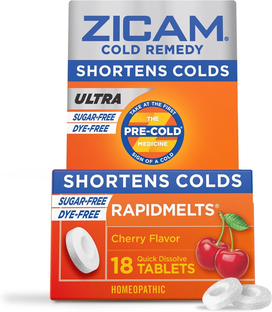 Zicam Cold Remedy Zinek Rapidmelts, Cherry Flavor, 18 Count (balení po 1)
