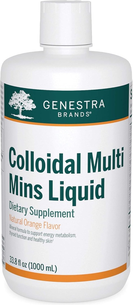 Genestra Brands Koloidní Multi Mins Liquid - Koloidní minerály - Přírodní Orange Flavor - 33 Služeb