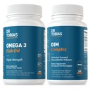 Dr. Tobias Omega 3 Rybí olej a DIM Komplexní doplňky, Podporuje srdce, mozek imunitní funkce a hormonální rovnováhu pro ženy a muže s BioPerine, Borkolina Extract & vápník D- Glucarát, 60 Kapsle