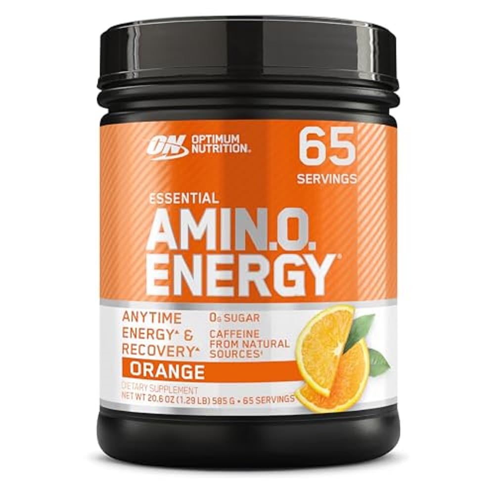 Optimum Nutrition Amino Energy - Předcvičení se zeleným čajem, BCAA, aminokyseliny, Keto Friendly, Green Coffee Extract, Energy Powder - Orange Cooler, 65 Servings (Balení May Vars)