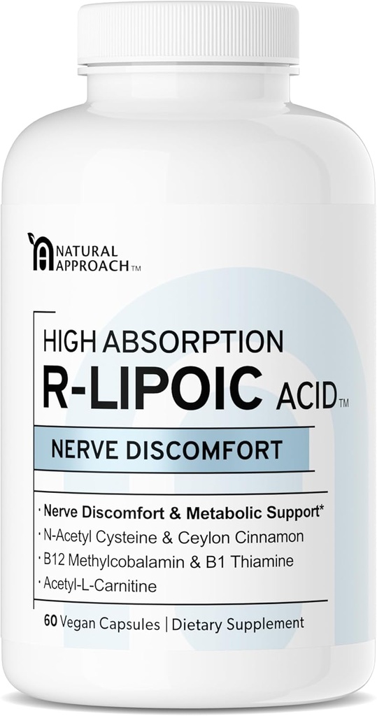 HIGH ABSORPION R-LIPOIC Acid - Podporuje Nerve zdraví - Tingling prsty, ruce, prsty & nohy - Podporuje zdravé stárnutí, kardiovaskulární zdraví a celkové wellness * - 60 Veganské kapsle
