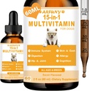 15 v 1 Multivitamin pro psy - Pes Multivitamin Tekutá podpora Joint, Gut & Imunitary Health - Psí strava, srdce, kůže & Coat Health - Vitamin doplňky pro štěně - Slanina Flavor