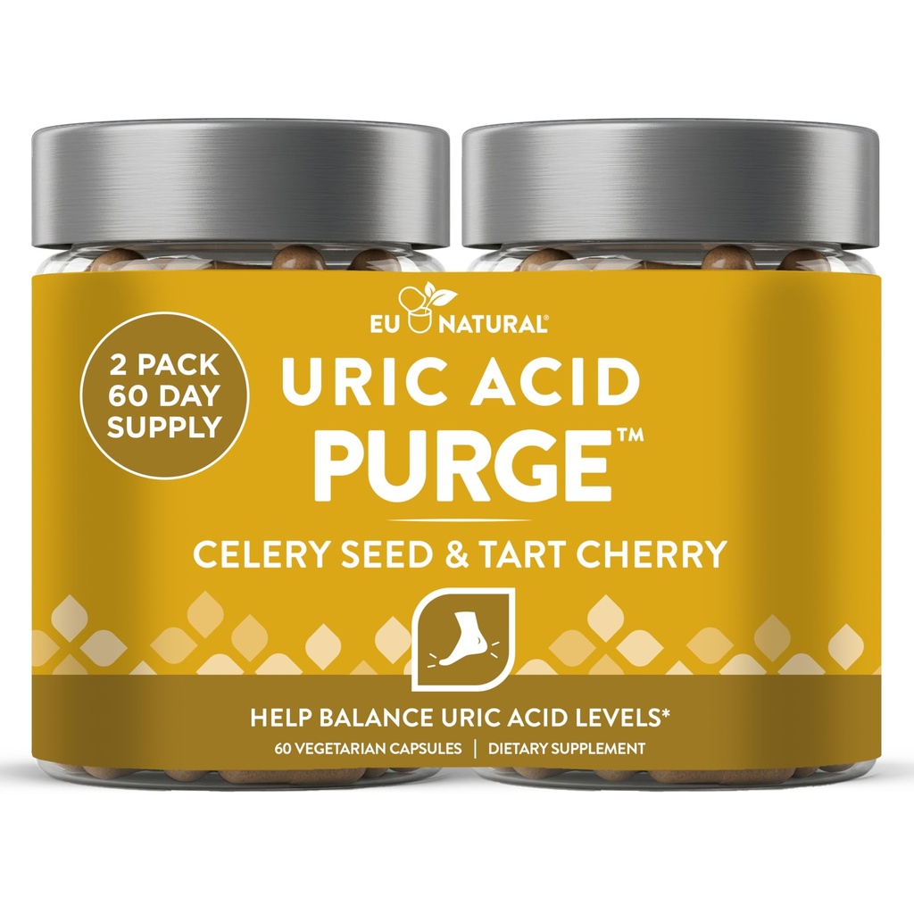Očista! Acid Flush - Jíst a pít, co chcete - Detox a vyčistit s Celer Seed Extract, Tart Cherry & Chanca Piedra pro efektivní společnou podporu a aktivní mobilitu - 120 Soft Vegan Kapsle