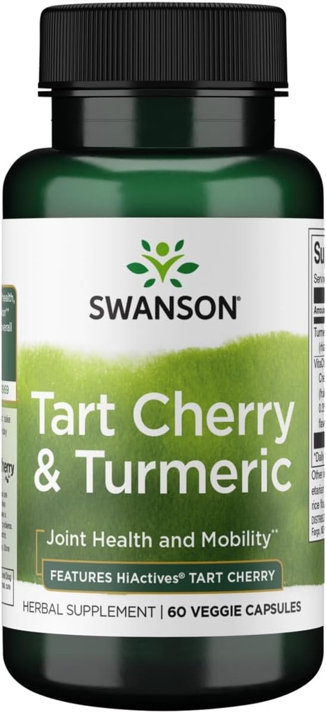 Swanson Hiactives Tart Cherry & Turmeric 60 Veg Kapsle
