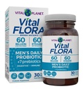 Vital Planet - Vital Flora Men 's Daily Probiotic, 60 Billion CFU, 60 Diverse Strains, 7 Organic Prebiotics, Immunial Support, Gas Relief, Colon a Digestive Health Probiotika pro muže 30 Kapsle