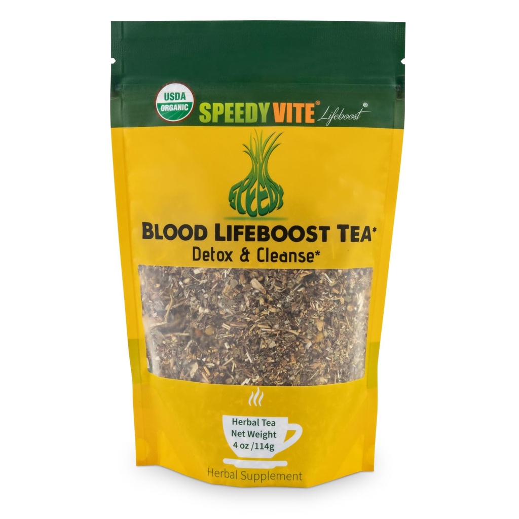 SpeedyVite ® Blood Lifeboost čaj 124; Cleanses & podporuje přirozené odstranění přebytečné odpadní chemikálie z krevního oběhu * Duševní 124; Obsahuje Echinacea, Heřmánek a další