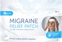 Migréna Relief Patch, Chladicí Záplaty pro Migrénu, Horečka, Hormon, & Bolesti hlavy, Mess & Odor- Free Hydrogel Cooling, Made in The USA, 1 balení (4 x Záplaty) Bílá