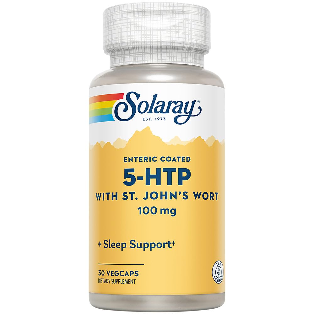 SOLARAY 5-HTP Plus třezalka tečkovaná - 30 Enteric- Coated Capsules - 100 mg - 30 Servings