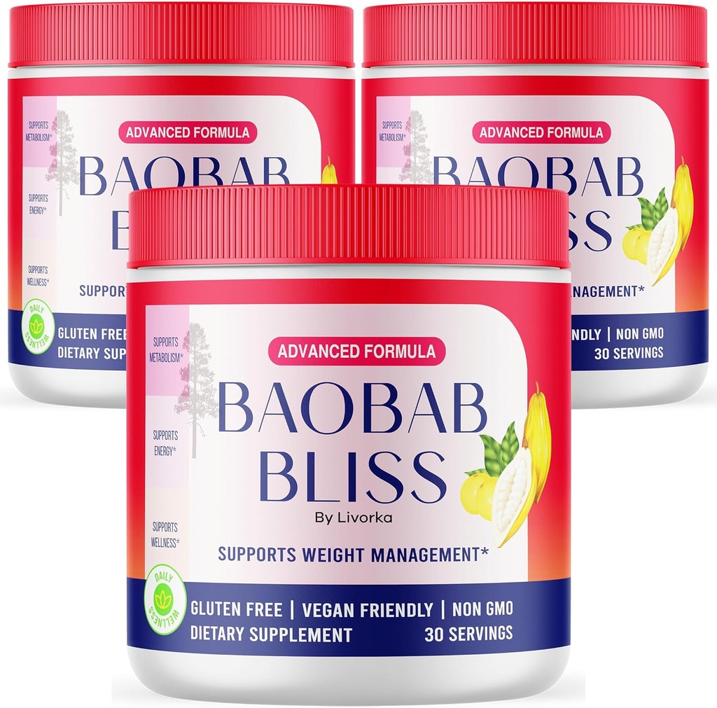 (3 Pack) Baobab Bliss Powder, Baobab Bliss Organic Powder, Baobab Bliss Powder All Natural Fiber Supplement, Baobab Bliss Fruit Powder, Baobab Bliss Powder Organic Review, 90 Služeb 3 měsíce