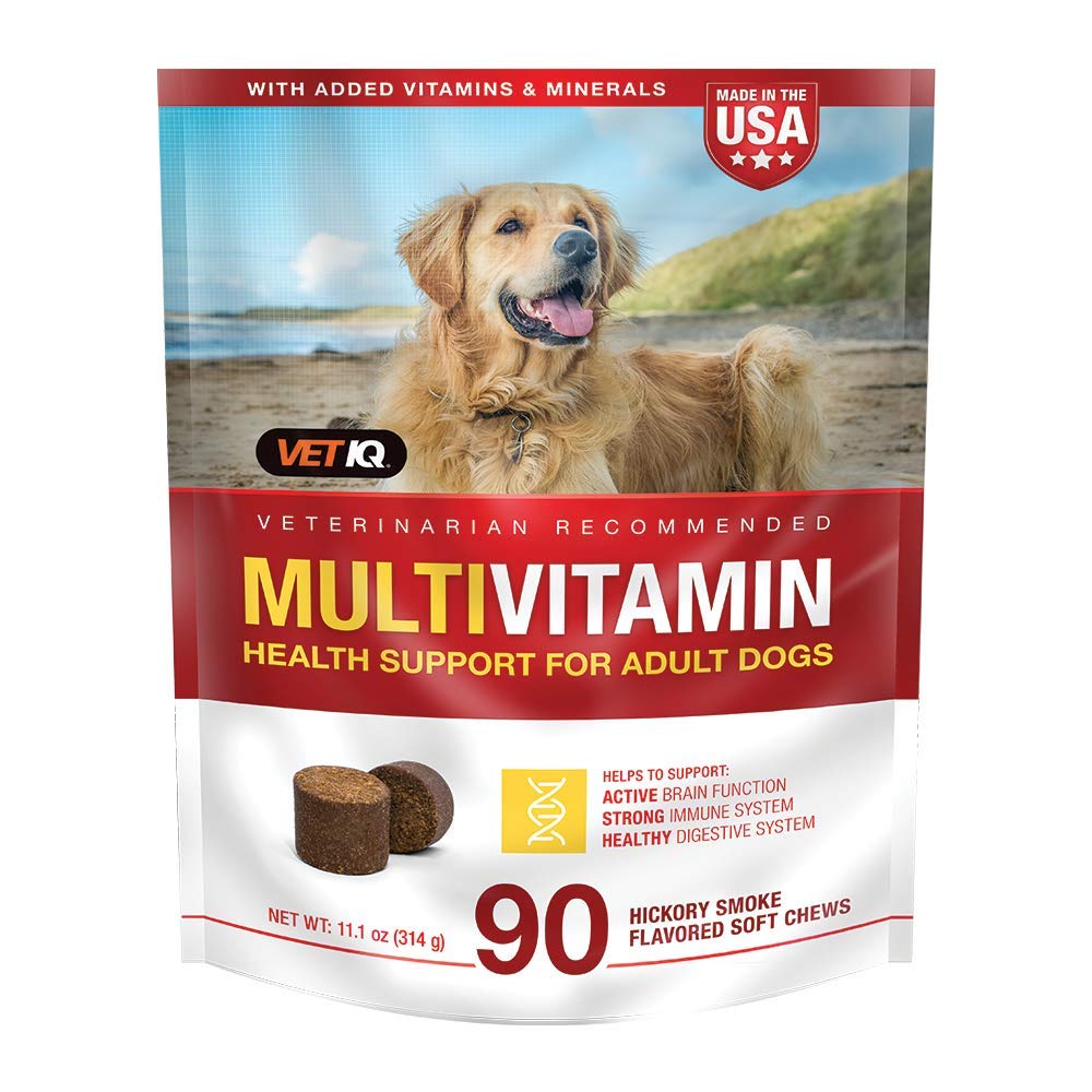 VetIQ Multivitamin Dodatek pro psy, Zdravotní podpora Dodatek měkké Chews, 90 Počet