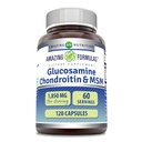 Amazing Applicas Glucosamine Chondroitin MSM 1850 mg Per Serving Capsule Supplementary 124; Non- GMO CLAS124; Gluten Free CLAS124; Made in USA (120 Count)