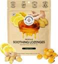 Beekeerovy Naturals Soothing Honey Ginger Lemon Cough Drops - Imunitní podpora s vitamínem D, zinek a propolis Krční Soothing Lozenges, 14 Ct