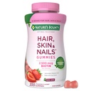 Nature 's Bounty Optimální řešení Vlasy, kůže a nehty Pectin Gummies, 2500 mcg Biotin per Serving, No Stick Gummy, Vegetarian Formule, Jahodová příchuť, 200 počet, 100 Celkem Služeb