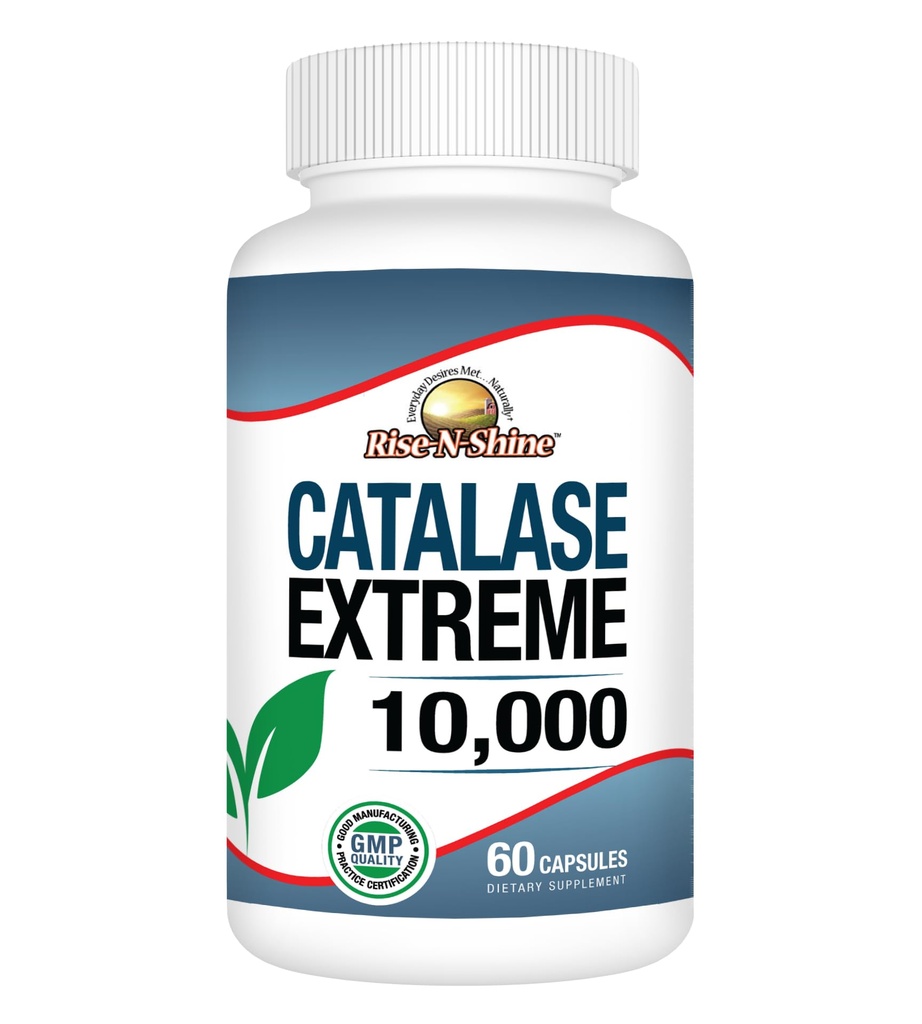 Rise-N-Shine Catalase Extreme dodatek 10.000 s Saw Palmetto, Biotin, Fo-Ti, PABA - Vlasové doplňky pro silné vlasy - 60 Kapsle
