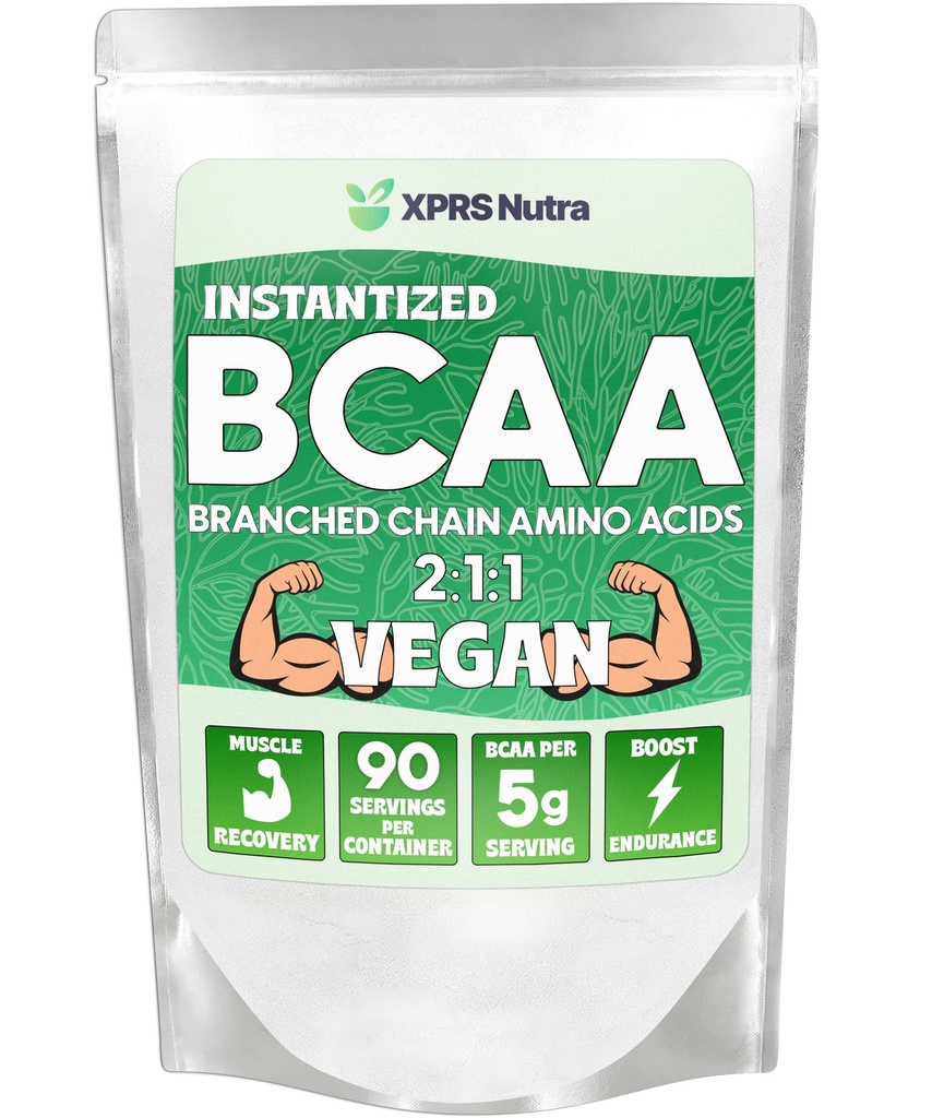 XPRS Nutra BCAA Powder - Amino kyseliny doplněk pro muže - Neochucené BCAA Workout doplňky - Gym doplňky pro muže - Amino kyseliny dodatek pro ženy pro posilovnu příspěvek zotavení (1 libra)