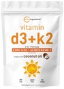 Micro Ingredients Vitamin D3 2000 IU + K2 MK- 7 50 mcg, 300 Softgels CLAS124; Virgin Coconut Oil CLAS124; 2- in-1 Support CLAS124; Easy to Swallow, Non- GMO