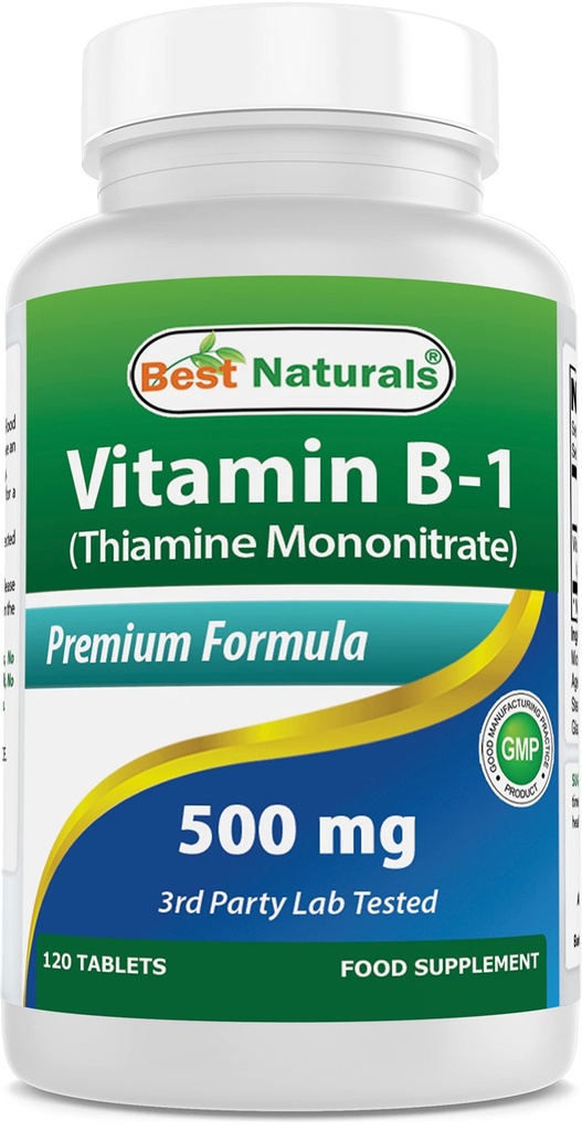 Nejlepší Naturals Vitamin B1 jako thiamin Mononitrát 500 mg 120 tablet (120 Počet (balení po 1))