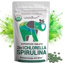 Organic Spirulina Chlorella Tablets - 50 Servings - 2-in-1 Superfood Algae Dodatek pro přírodní imunitní podporu, Detox a Energy Boost. Zlomená buněčná zeď. Organický chlorofyl. Espirulina