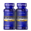 Puritan je Pride Premium Super síla melatonin 10mg Sleep Aid, Dietní dodatek pro zvuk, Restful, & Delší spánková podpora, 4 měsíce Dodávka, 120 Rychlé uvolnění kapsle, 2 balení (Balení květen Vary)
