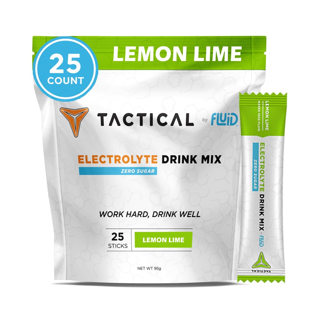 Tekuté taktické - Nulový cukr, Keto Electrolyte Powder, Hydratační balíčky, Made in USA (Lemon Lime, 25 Počet)